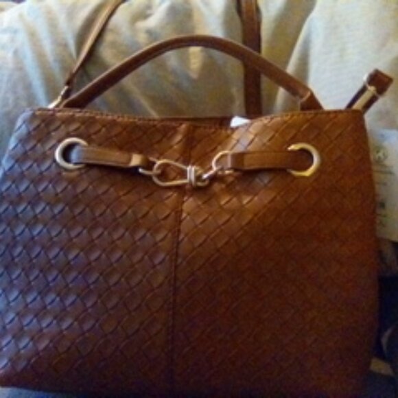 Nwt brown leather like shoulder bag purse from walmart - Picture 1 of 2